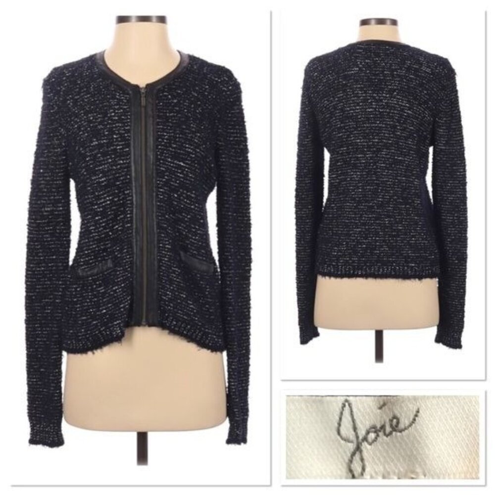 Joie women’s zip up blazer cardigan sweater size S